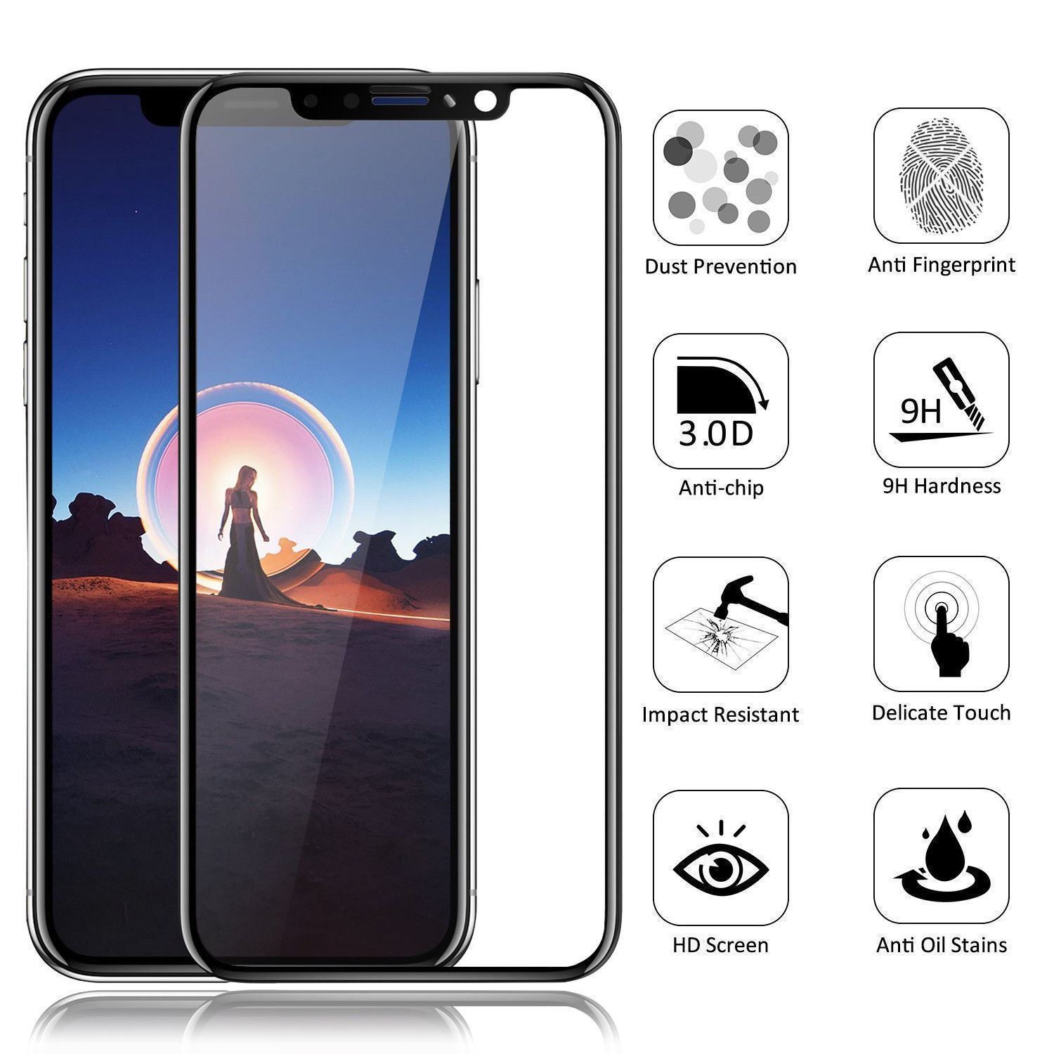 Folie sticla 5D Full Cover iPhone XR / 11, Negru1 Folie sticla 5D Full Cover iPhone XR / 11, Negru