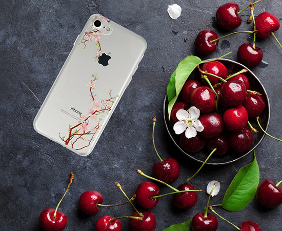 husa silicon floral cherry iphone 11 pro