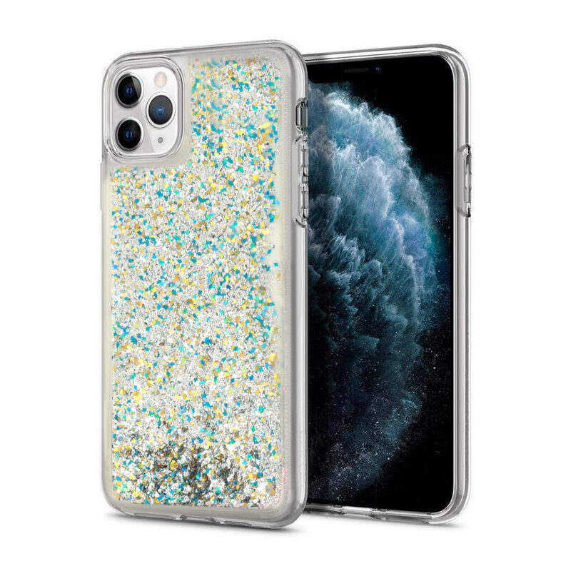 husa sclipici silver iPhone se 2