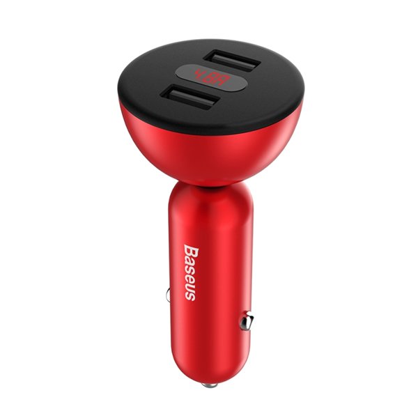 Adaptor incarcator Auto Baseus QC 4.8A Dual Roșu