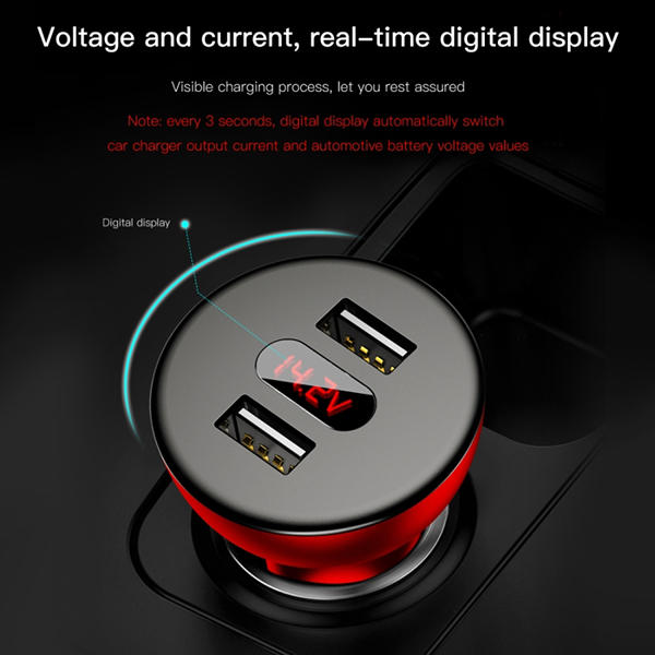 Adaptor incarcator Auto Baseus QC 4.8A Dual Roșu