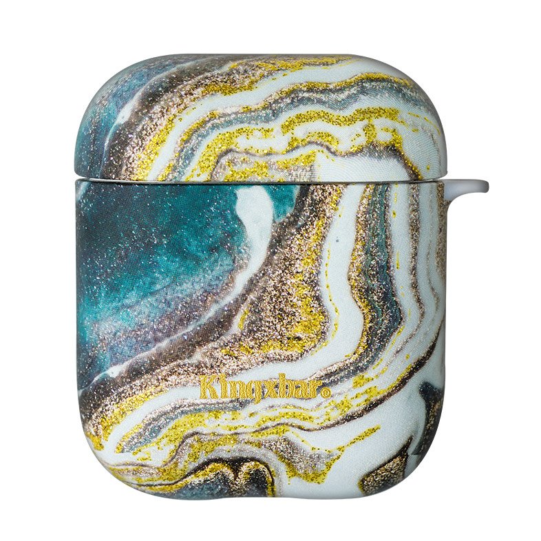 husa airpods kingxbar marble gold