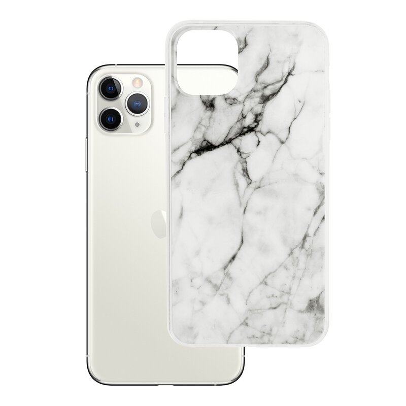 husa marble iphone alb