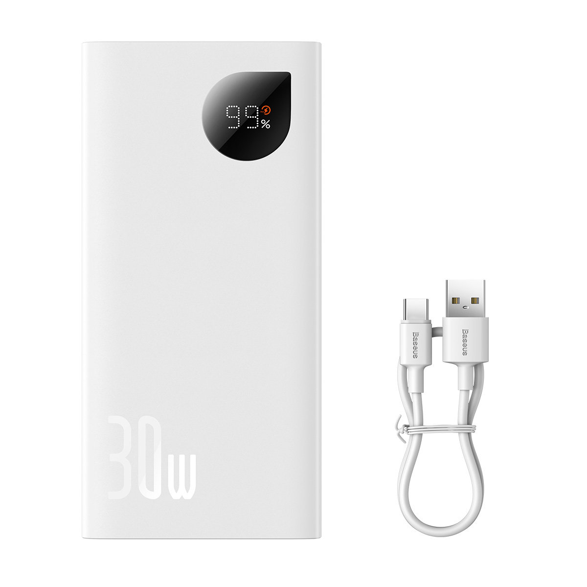Baterie externa Baseus Adaman2, afisaj LED, 10.000 mAh : 30 W : PD : QC : SCP - alb 8