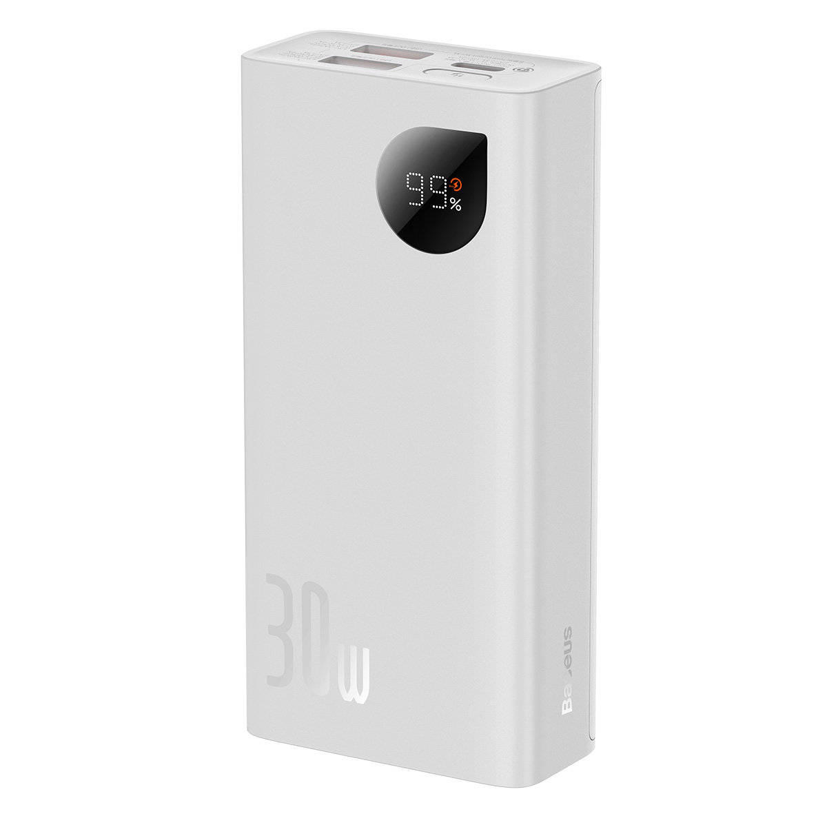 Baterie externa Baseus Adaman2, afisaj LED, 10.000 mAh : 30 W : PD : QC : SCP - alb Baterie externa Baseus Adaman2, afisaj LED, 10.000 mAh / 30 W / PD / QC / SCP - alb