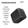 Incarcator priza Choetech fast charger GaN USB / Type C / 3 x USB-A 30W - negru