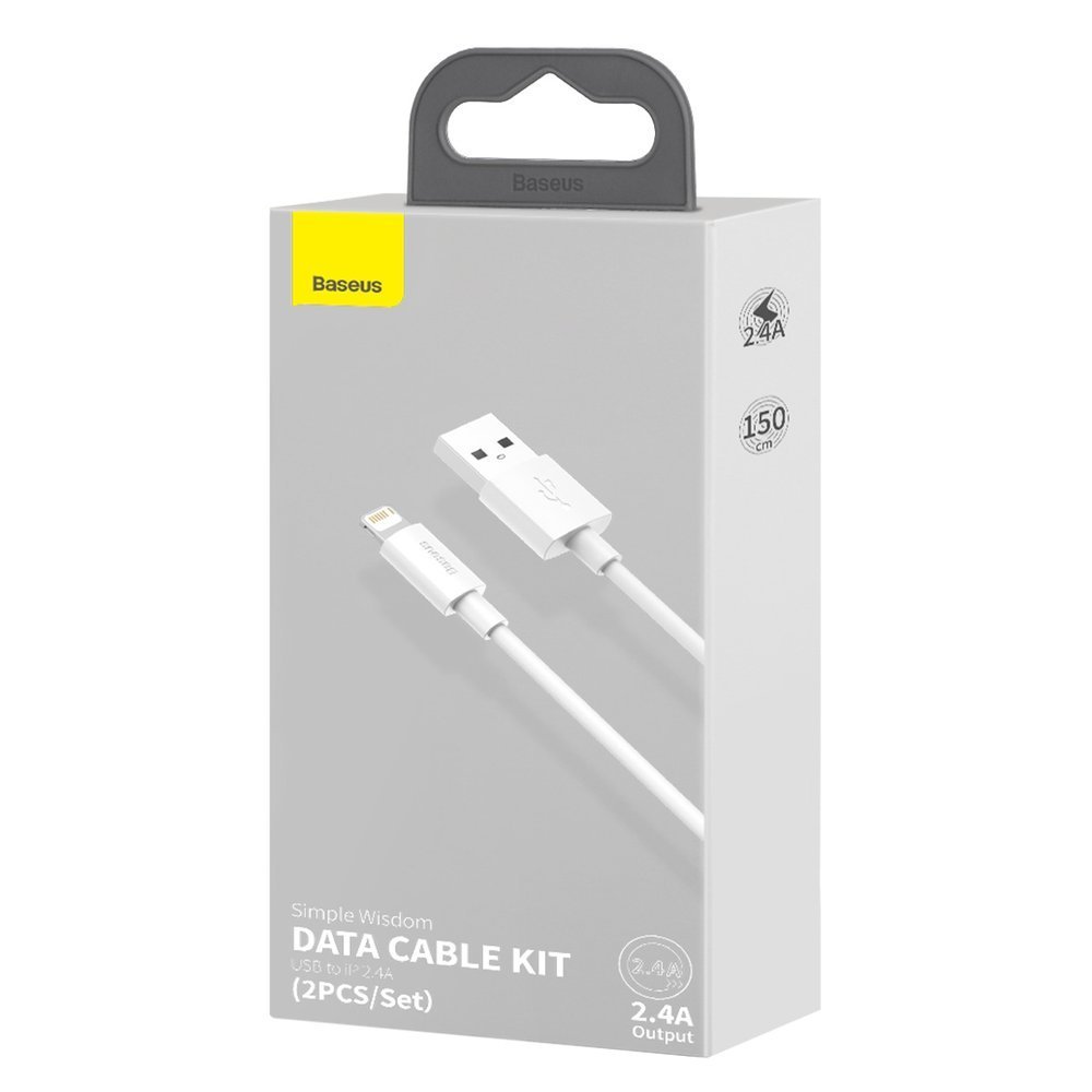Set 2 cabluri Baseus USB cu Lightning cu incarcare rapida - alb 12