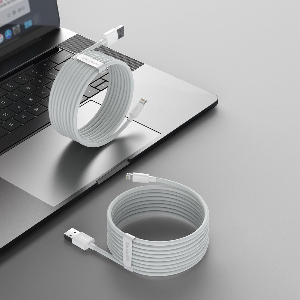 Set 2 cabluri Baseus USB cu Lightning cu incarcare rapida - alb10