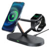 Suport Acefast Qi cu incarcator wireless magnetic pentru telefon si Applewatch de 15W - negru
