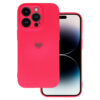 Husa iPhone 14 Vennus Silicone Heart roz fucsia