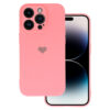 Husa iPhone 14 Vennus Silicone Heart roz